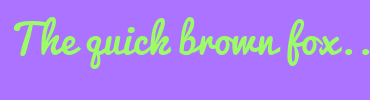 Image with Font Color 9CFC68 and Background Color AB73FF